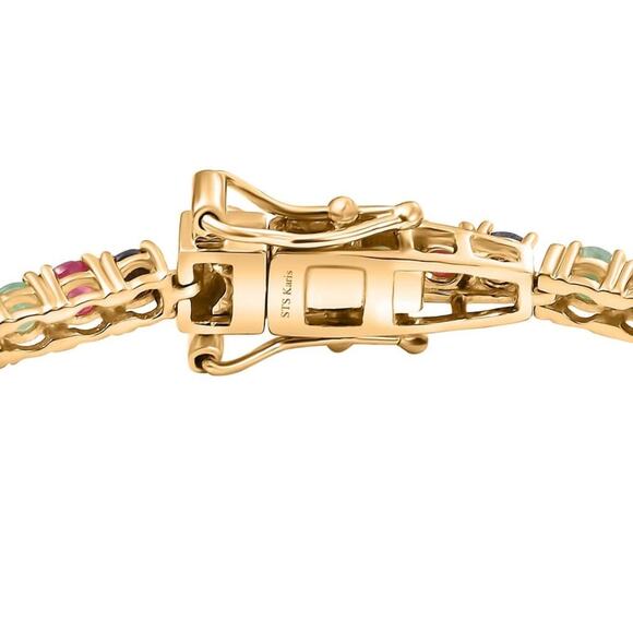 Karis Emerald, Ruby, and Sapphire Bracelet 7.25”, Real, Natural stones 6 ctw - Picture 3 of 5